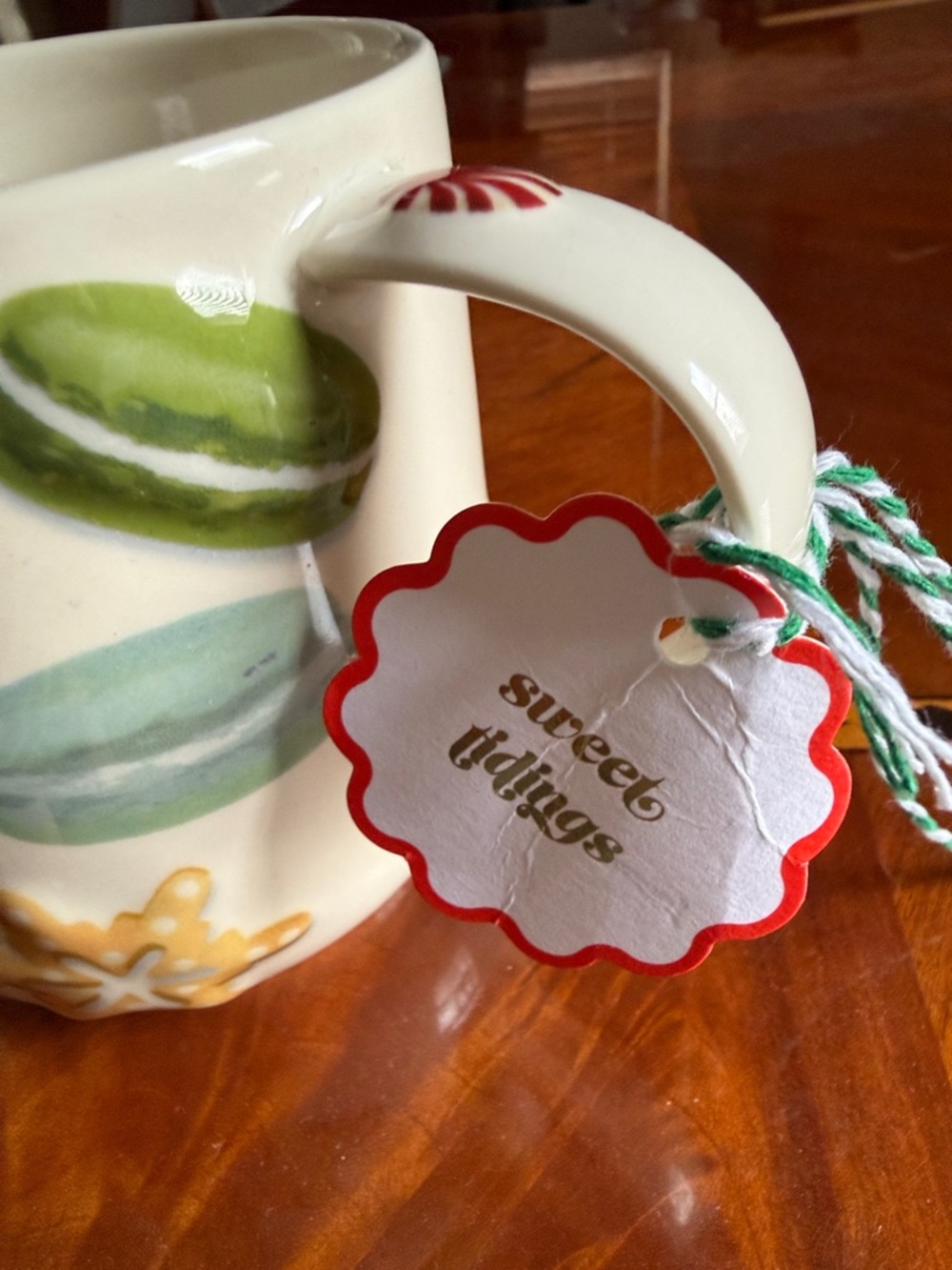 Monogram R Holiday Ceramic Mug - Picture 4 of 7